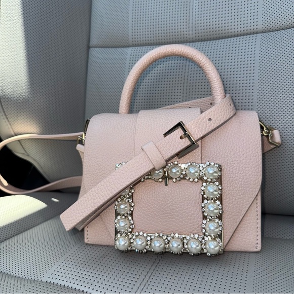 Kate Spade Pink Satchel with Pearls Gold Hardware Crossbody Pebbled Leather - Picture 2 of 12